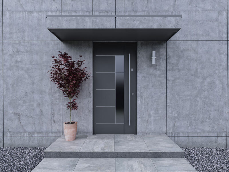 Antracytowe drzwi aluminiowe - Aluhaus