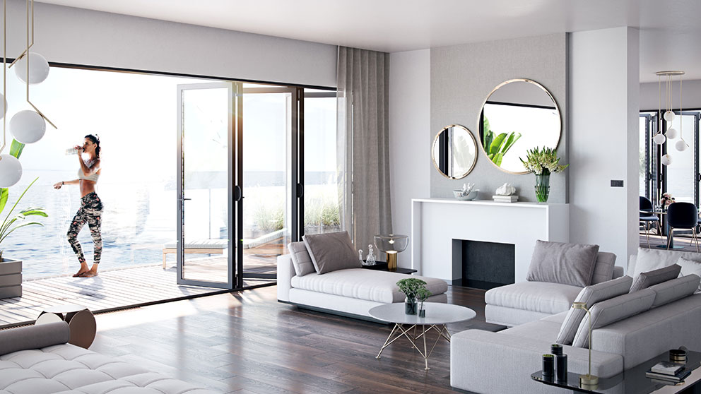 tarasowe drzwi harmonijkowe Aluhaus