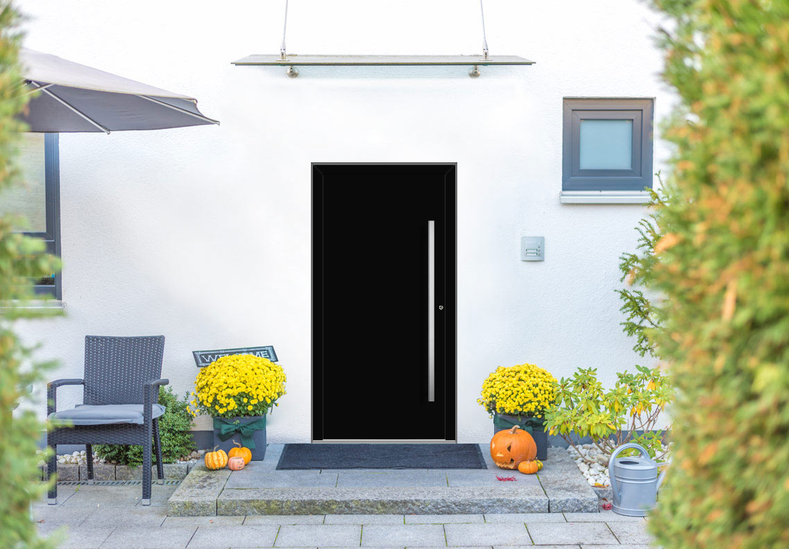 Drzwi zewnętrze czarne - Aluhaus Flat