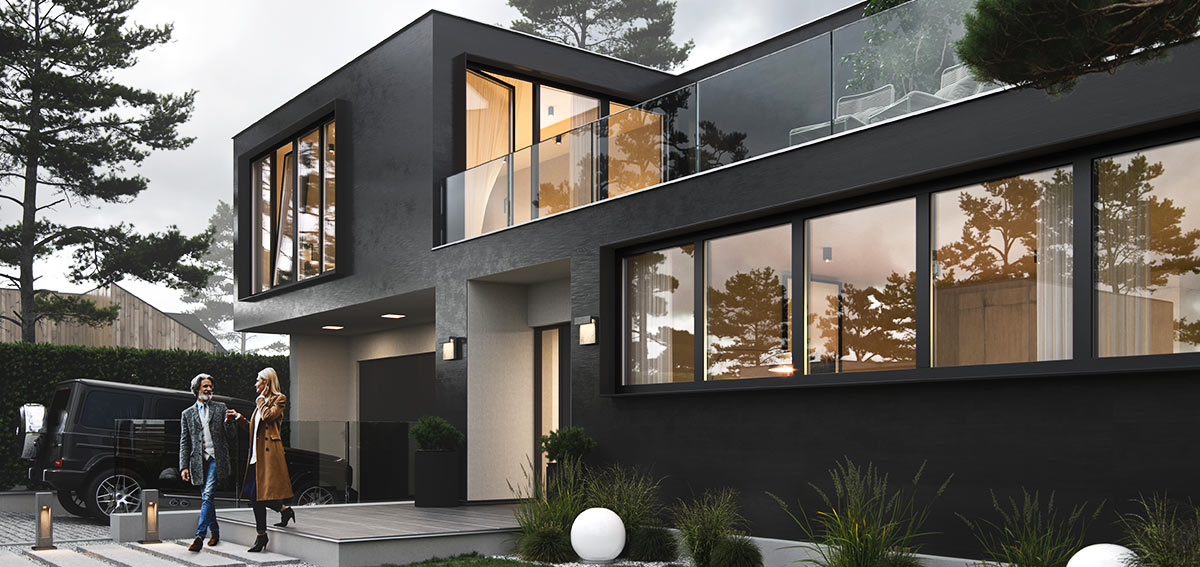 Nowoczesny dom wolnostojący okna Miru - Aluhaus