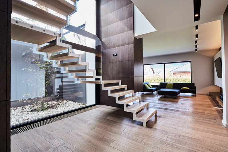 Okna aluminiowe w salonie - Aluhaus