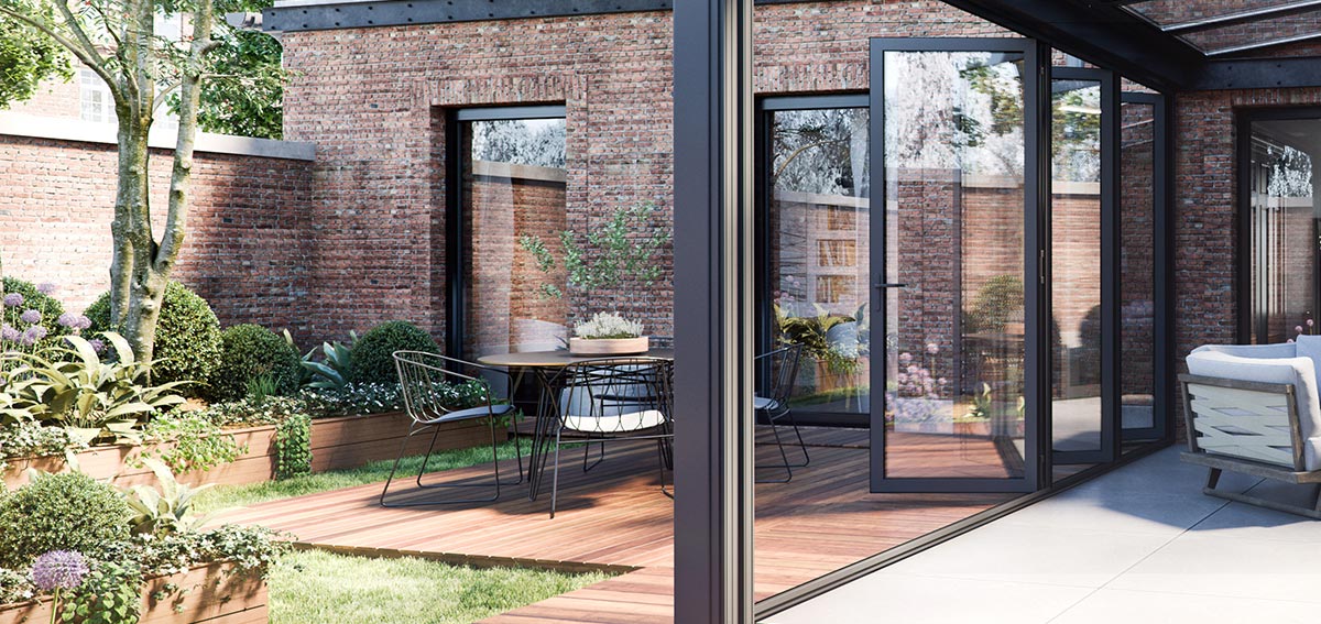 drzwi tarasowe składane do restauracji - Aluhaus