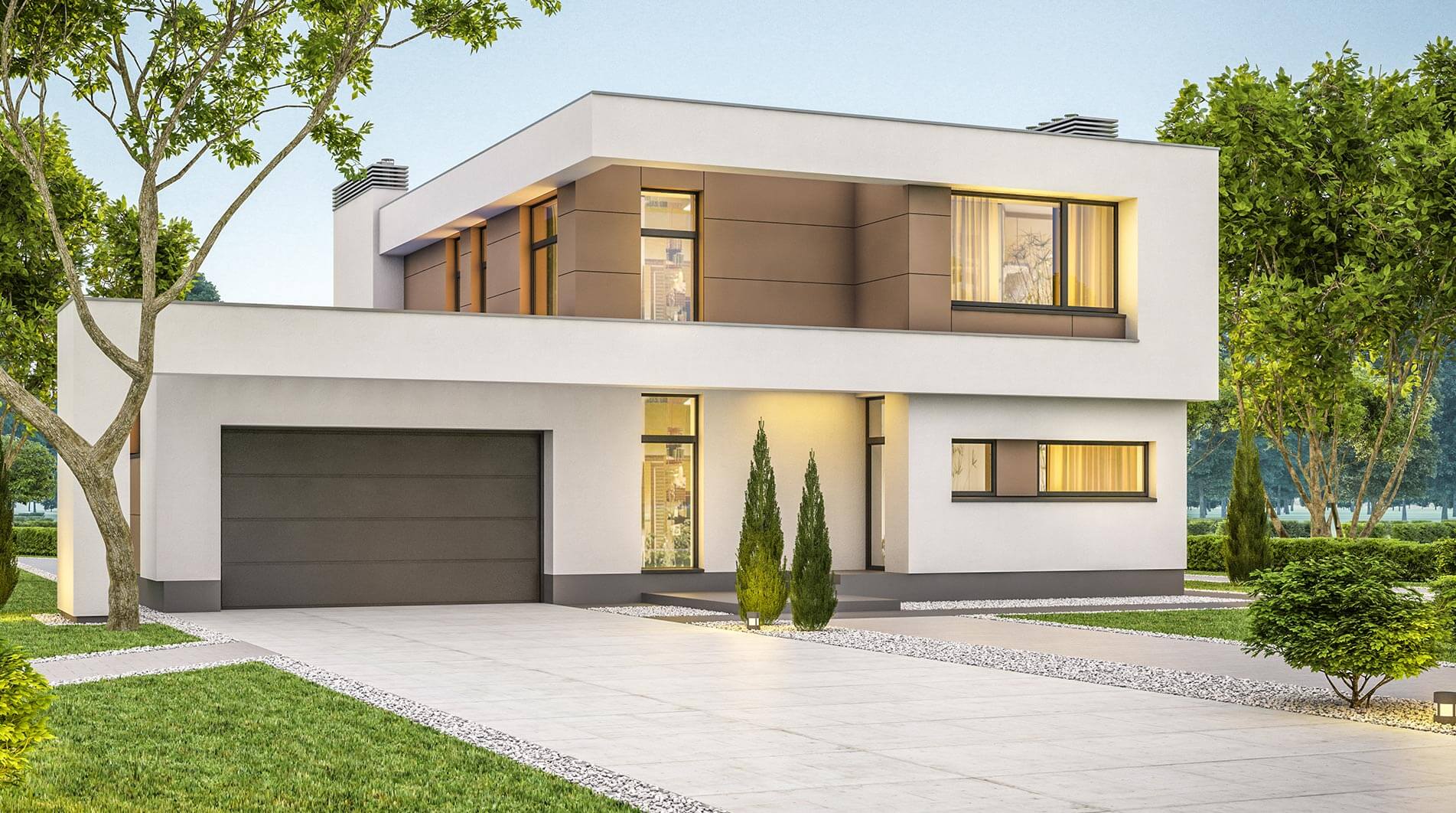 Boniowanie elewacji w nowoczesnym domu