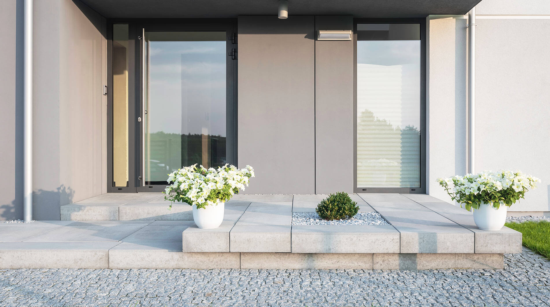 Szklane drzwi zewnętrzne