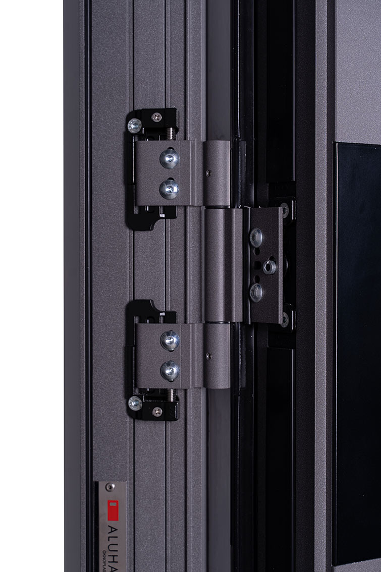 Ukryte zawiasy w drzwiach aluminiowych Aluhaus