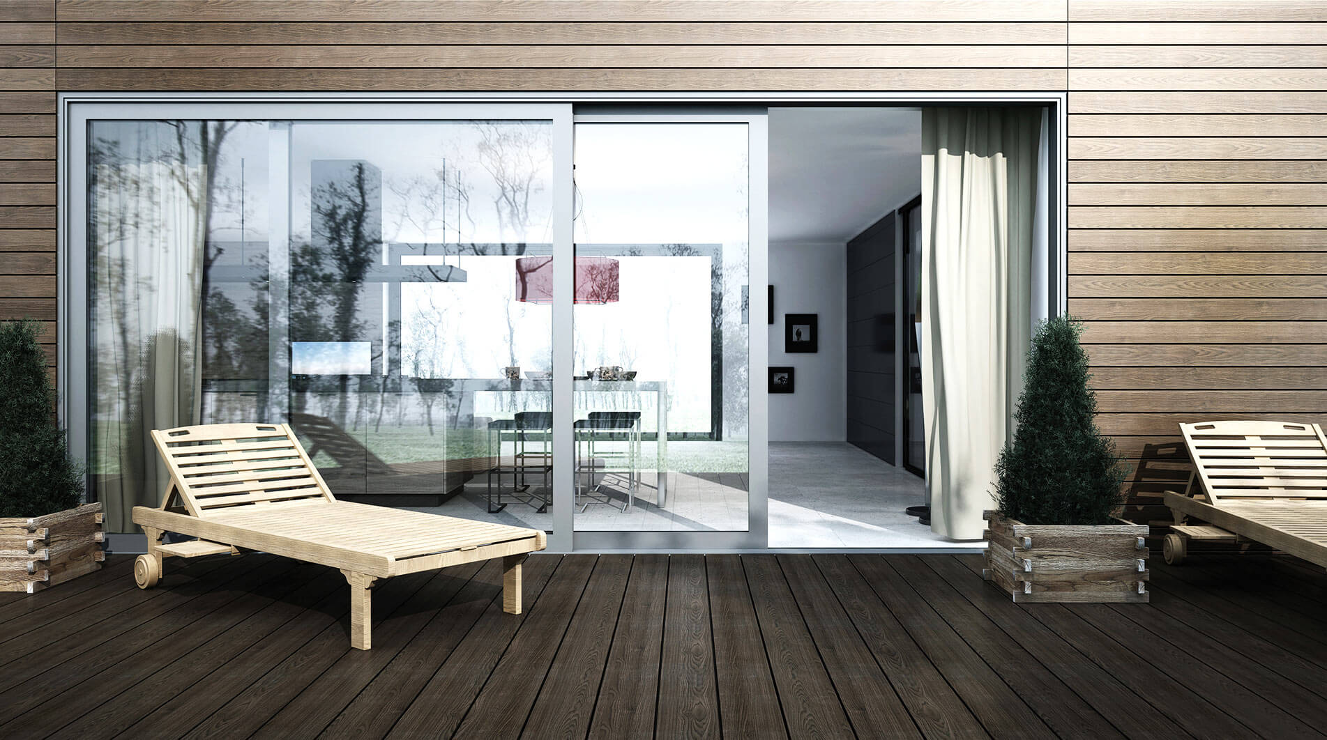 Bezprogowe drzwi tarasowe - Aluhaus