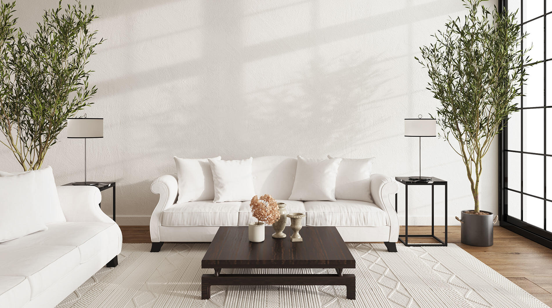 Salon w stylu Hamptons