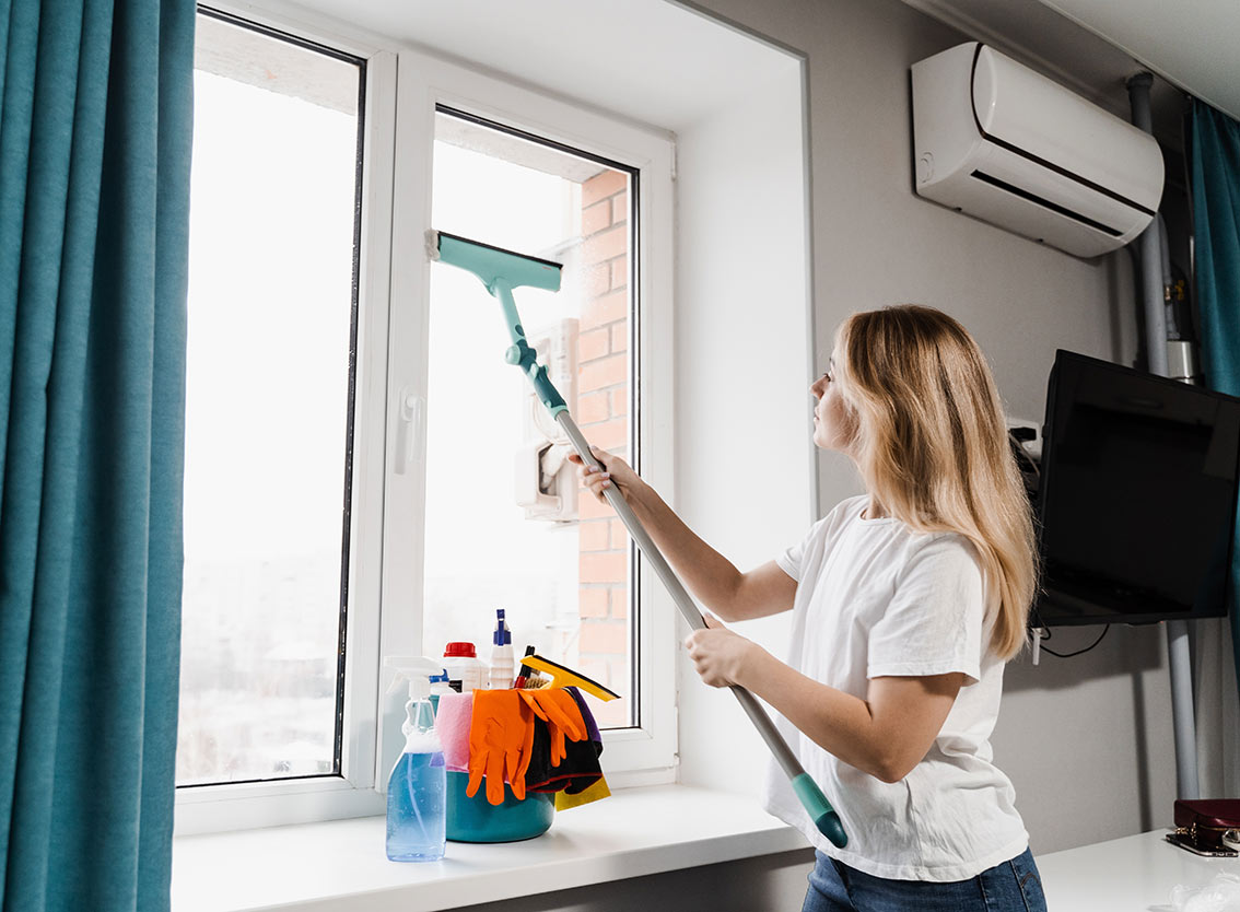 Mycie okien bez smug