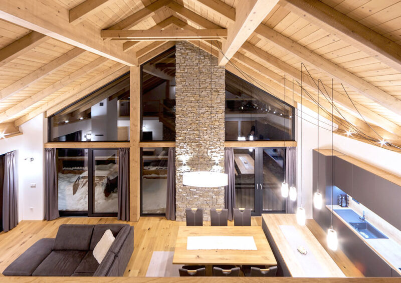 Okna w domu w górach - Aluhaus