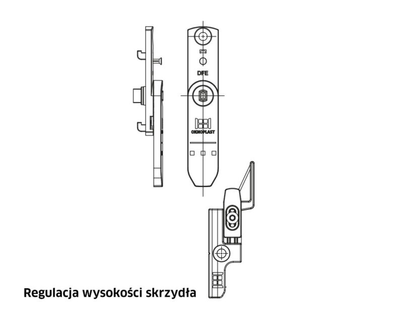 Regulacja wysokości skrzydła okiennego